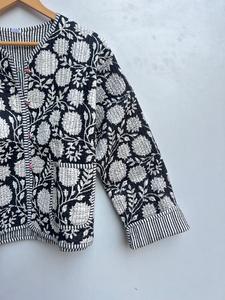 Veste matelassée en coton imprimé main indienne pour femmes respirant motif floral Jersey bouton réversible décoration décontracté - Product Image 5