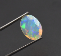 3.30 carats naturel éthiopien à facettes opale ovale coupe pierre précieuse 14X10X5.5mm haut feu éthiopien opale cristal pierre précieuse pour bijoux
