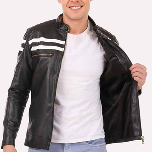 Chaqueta de cuero para hombre de embalaje personalizado hecha en Stitchmode de Pakistán de alta calidad, chaqueta de motorista para hombre de peso pesado de nuevo estilo - Product Image 5
