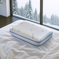 Oreiller en mousse à mémoire de forme blanche de qualité supérieure, tissu tricoté, couche de gel rafraîchissant, amovible et lavable, confortable, pour un sommeil profond et le soulagement des douleurs cervicales