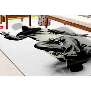 Tapis Graffiti, Tapis Imprimé avec Motif Banksy Love or Money, Tapis Doux Non Tissé - Product Image 2