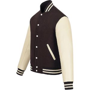 Veste de baseball universitaire de haute qualité personnalisable avec logo brodé sur le devant en toile pour hommes - Product Image 3