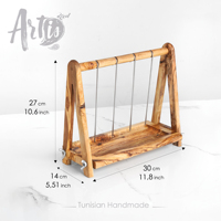 Support pour brochettes en bois d'olivier |   Fabriqué à la main en Tunisie |   Vente en gros |   Gravure de logo personnalisée