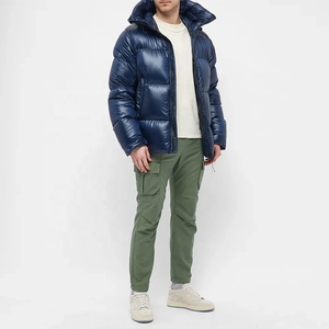 Gran oferta, servicio OEM, logotipo personalizado, chaqueta acolchada de invierno gruesa transpirable con relleno de plumón para hombre, abrigo Regular para mantener el calor - Product Image 4