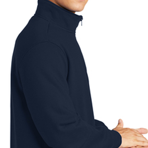 Sweat-shirt d'hiver bleu marine à col zippé, délavé à l'acide, personnalisé OEM, streetwear, sportswear décontracté, anti-rétrécissement, anti-humidité, avec logo - Product Image 5