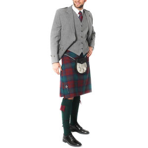 เสื้อแจ็คเก็ตคิลท์สไตล์โมเดิร์นผ้าทวีดลายอาร์ไกล์ปรินซ์ชาร์ลีสำหรับผู้ชาย ขายส่งเสื้อแจ็คเก็ตคิลท์สก็อตติชลายอาร์ไกล์พร้อมเสื้อกั๊ก - Product Image 2