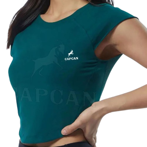 Capcan International's XL Talla 100% Algodón Camisetas de mujer Ecológico Botón de invierno Hip Hop Fitness Set Nuevos diseños personalizados - Product Image 5