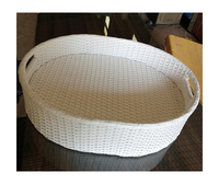 Panier de petit-déjeuner flottant d'usine Premium Vente en gros Plateau de service de piscine en rotin pour l'extérieur Panier de petit-déjeuner flottant en osier pour complexe hôtelier