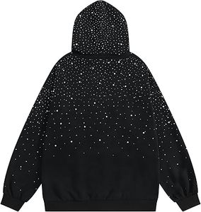 Nouveau pull à capuche vierge 100 coton personnalisé diamant strass à capuche pour hommes - Product Image 2