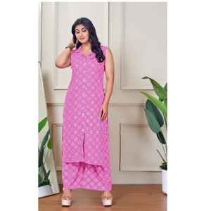 Premium Sleeveless Inbox Print cotton <b>Kurti</b> for Festive Ethnic Outfit for Wedding Eid & Party Fashion - Product Image 6