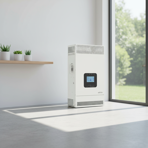 Onduleur <span class=keywords><strong>solaire</strong></span> hybride 5KW 48V à onde sinusoïdale pure, sortie AC simple, contrôleur MPPT, efficacité 93%, garantie 24 mois pour systèmes solaires - Product Image 1