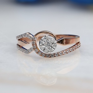 Igi แหวนหมั้นเพชรกลมโรสโกลด์14K แหวนหมั้นเพชรแบบคลาสสิกที่ยั่งยืนได้รับการรับรองจาก IGI - Product Image 6