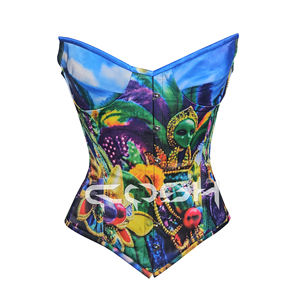 Corset pour le festival Mardi Grass avec imprimé multicolore - Product Image 1
