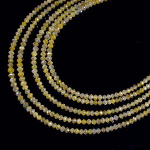Perles de diamant facettées AAA+ en forme de rondelle, 1,6-2,4 mm, diamant jaune avec facettes naturelles - Product Image 6