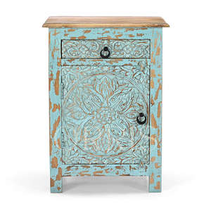 Chevet en bois artisanal moderne avec tiroir pour appartement, hôtel, chambre à coucher, salon, salle à manger, meubles de maison - Product Image 3