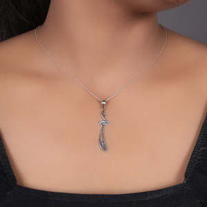 Collier minimaliste en argent 925 plaqué rhodium avec pendentif lettre tendance et chaîne à maillons, unisexe, pour tous les jours, style islamique - Product Image 3