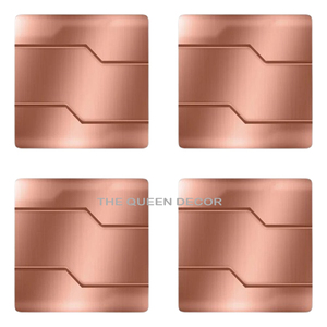 Sous-verres élégants en aluminium gris en métal et pierre Vaisselle élégante pour les fêtes de mariage et la décoration intérieure Tapis et serviettes de mariage - Product Image 3