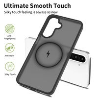 Nouvelle coque de téléphone portable en TPU + acrylique, prix d'usine en gros, luxueuse, magnétique, antichoc, effet peau, colorée, translucide, givrée
