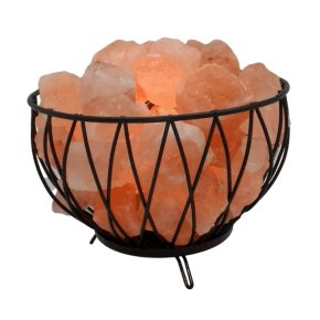Lámparas anchas de cesta de hierro con trozos de sal en tamaños personalizados, lámparas de cesta de hierro de Pakistán, lámparas al por mayor a granel - Product Image 6