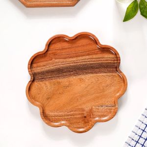 Wooden serving tray perfect for daily tea serving ritual creating comforting <b>aesthetic</b> atmosphere in home interiors - Product Image 4