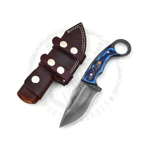 الأكثر مبيعاً سكين بشفرة ثابتة بمقبض خشبي نصل ثابت سكين كامل تانغ في الهواء الطلق مع غمد جلدي