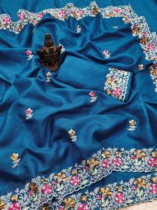Crafted Contemporary Appeal Gujarat Vibrant Textile Traditions Saree avec Fausse Fourrure pour Navratri Events Party Occasions-Vente De Gros - Product Image 6