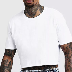 Emboss Logo Distressed Cropped Boxy <b>Fit</b> <b>T</b> <b>Shirt</b> for Men Custom Logo 250gsm 100% Cotton Dtg Print Streetwear Boxy Tees - Product Image 6