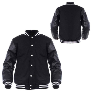 Chaqueta universitaria de lana personalizada para hombre 2026 al por mayor, chaqueta de béisbol de algodón y forro polar para hombre, envío DDP - Product Image 3