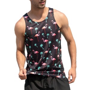 2025 tendencia verano gimnasio Jogging desgaste hombres transpirable 100% algodón camisetas 3D sublimación diseño camiseta sin mangas - Product Image 6