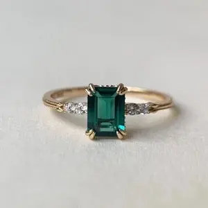 Stunning Tishya Women's Sterling Silver Cut <b>Moissanite</b> Rose Gold Plated Wedding Engagement <b>Ring</b> - Product Image 5