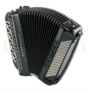 Todo nuevo acordeón de piano balcánico Scandallis Cromo Superior en negro - Product Image 3