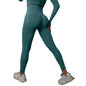 Acheter 2025 femmes Yoga Leggings Double Push up Leggings taille haute Fitness Leggings entraînement mince corps élasticité pantalons de course - Product Image 3
