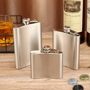 Pocket stainless steel hip flask set in <b>multiple</b> sizes ideal for travel groomsmen gifts or home bar accessories - Product Image 3