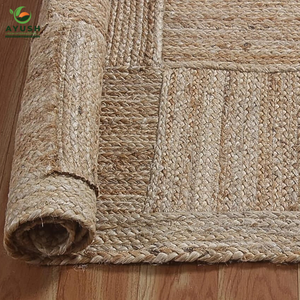Tapis indien traditionnel Chindi fait à la main, écologique, en jute et coton, pour chambre à coucher et salon - Product Image 6