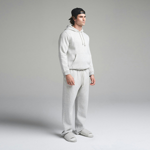 Sudadera con capucha de corte regular de lana de algodón 100% para hombre con cierre de cordón impreso con logotipo frontal personalizado transpirable y de secado rápido - Product Image 4