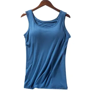 Groothandel Dames Hemdje Met Ingebouwde Plank Bh Fitness Sport Vest Tank Tops Comfort