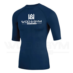OEM ODM Custom Made 100% Polyester Sport Compression Demi-manches T-shirts de gym respirants pour hommes Vêtements de course d'été - Product Image 6