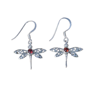 ต่างหูห้อยประดับพลอยโกเมน ดีไซน์ทันสมัย ชุบทองคำแท้ 925 สำหรับผู้หญิง เหมาะสำหรับงานแต่งงานและงานปาร์ตี้ - Product Image 1