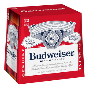 Bière Lager Budweiser en Gros, 24 Bouteilles de 355 ml (12 oz), Saveur Équilibrée avec des Hops Nobles et du Malt d'Orge - Product Image 1