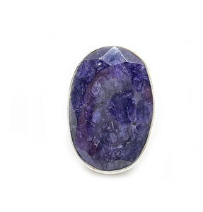 925 Sterling Silver Bezel Setting Ring Unisex Oval Cut Blue <b>Sapphire</b> Quartz Gemstone Fashionable Silver Plated Wedding Party - Product Image 1