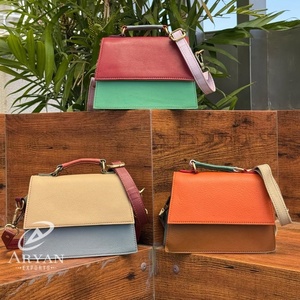 Bolso pequeño de cuero reciclado de colores de diseñador, bolso cruzado con asa para mujer, bolsos de hombro, comercio justo, hecho a mano y ecológico - Product Image 1
