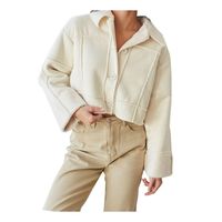 Blouson Bomber Épais en Sherpa Tissé pour Femme, Couleur Personnalisée, Tendance Empire, Respirant, Polaire, Décontracté, Automne 2025 – Meilleure Vente