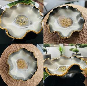 Bol de service jetable en résine polie, design classique et moderne, fait main, pour les fêtes, avec résine époxy de qualité supérieure - Product Image 4