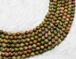 Cuentas de Unakita Natural de 8mm de Calidad Premium al por Mayor, Cuentas Sueltas Redondas de Piedras Preciosas para la Fabricación de Joyas - Product Image 1