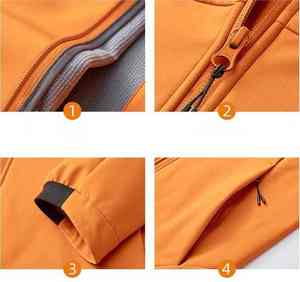 Chaqueta Softshell con capucha personalizable para hombre, resistente al viento, impermeable, con cierre de cremallera para invierno, Otoño, ropa informal de algodón relleno - Product Image 3