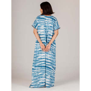 Evolove Women's Stylish <b>Button</b> Zipper Viscose Liva Printed <b>Nighty</b> Long Maxi Sleepwear Nightgown Loose Fit Soft Woven Fabric - Product Image 4
