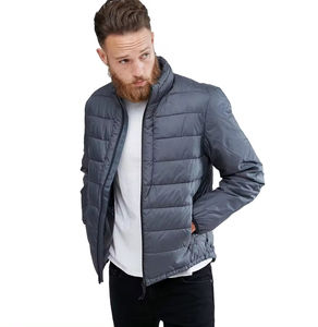 Chaqueta acolchada con estilo de invierno para hombre de alta calidad, cortavientos de lona transpirable con logotipo frontal, venta al por mayor - Product Image 1
