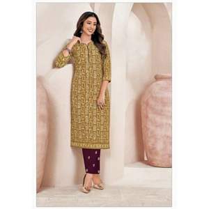 ชุดคุर्ติผ้าฝ้ายแท้ทันสมัยพร้อมกางเกงและผ้าคลุมไหล่ ลายพิมพ์ สำหรับผู้หญิง สวมใส่สบาย เหมาะสำหรับใส่ในชีวิตประจำวัน งานปาร์ตี้ ไม่ยับง่าย - Product Image 5