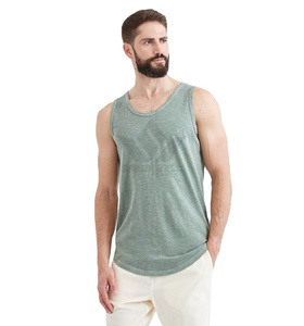 Débardeur sans manches en tricot vert uni pour homme, col rond, respirant, coupe classique, décontracté, maillot de sport - Product Image 3
