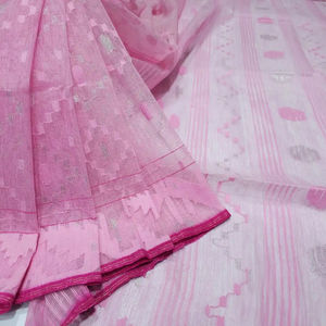Export Quality Exclusive Pink Deshi Dhakai Jamdani Sharee para mujer JAMDANI FABRIC RED GREEN Golden Sky Blue de Bangladesh - Product Image 1